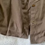 J.Jill  100% Linen Light Brown Shiitake Button Down Blouse NWT Size Large Photo 4