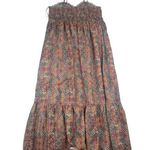 World Market women's small medium maxi dress printed boho multi color prairie Red Photo 1