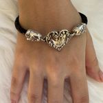 Brighton  Silver Heart leather Bracelet Photo 5
