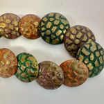 Green orange and brown disc necklace Photo 9