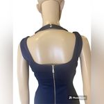 Guess  Women's Dress Navy Blue Size 0 Scuba Cut-out Halter `Sheath Photo 4