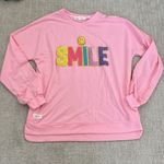 Simply Southern “Smile” graphic long sleeve appliqué pink Stoney clover tee Photo 0