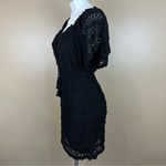 Chelsea and Violet Black Crochet Lace Knit Sweater Boho Dress M Photo 6