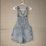 Aerie NWT Shortalls Short Overalls in Light Wash with Distressed Hem Women’s XS Photo 2