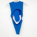 frankie's bikinis Womens Blake Tie Front Ribbed One Piece Swimsuit Size S Blue Photo 9