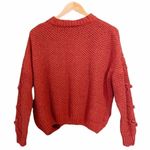 Pull & Bear  Sweater Pumpkin Fall Chenille Popcorn Pullover Women’s Size Medium Photo 1