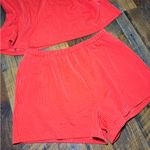 Flowy Ribbed 2 Piece Set Women’s Shorts Cozy Comfortable Stretchy Top Red Size M Photo 3
