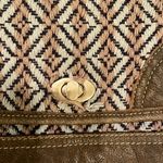 Myra crossbody Bag leather canvas woven turn lock western boho coastal cowgirl Brown Photo 1