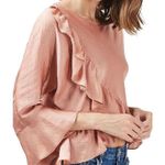 Topshop  dusty rose Ruffled Blouse Photo 0