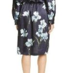 Vince Women’s Faux Wrap Dress XS Iris Print Long Sleeve Photo 1