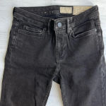 ALLSAINTS  Faded Black Skinny Leg Denim with Genuine Leather Patches 25 Photo 3