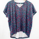 Loft ANN TAYLOR Top Size Medium Velvet Floral Business Casual Office Career Work Photo 0