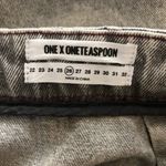 One Teaspoon One X Acid Wash Exposed Zipper Denim Skirt Photo 4