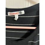 Sundry Anthropologie  Black Striped Racerback Tank Ruched Scrunched Dress M 8/10 Photo 6