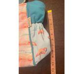 Sun‎ N' Sand Flamingo Large Zip Top Canvas Shoulder Bag Elastic Side Pockets Pink Photo 8