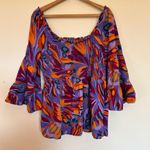 Vibrant Multicolor Women's Plus Size Top Purple Photo 1