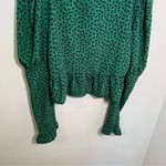 Topshop Heart Print Tea Blouse Mid Green Photo 12