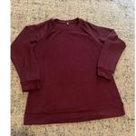 Womens Wine Burgundy Lace Accent Long Sleeve Shirt Size Large Photo 0