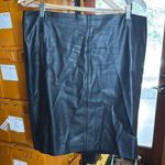 Chico's Chico’s Black Faux Leather Knee Length Skirt Size 14 (2.5) Photo 0