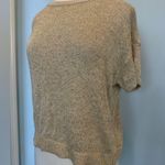 Loft  Metallic Gold short sleeve pullover round neck sweater Size Medium NWT Photo 2