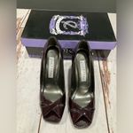Ellemenno NIB  PURPLE PEEP TOE HEELS Photo 4