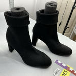 Womans Cuccoo Pull On Ankle Boots 9 Black Stretch stacked Heel Photo 0