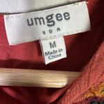 Umgee  Floral Embroidered Bell Sleeve Babydoll Mini Dress Womens M Rust Western Photo 5