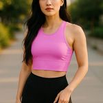 Wilo The Label Ribbed Longline Sports Bra Pink Extra Small Anthropologie Size XS Photo 1