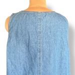 Vintage Quacker Factory Denim Jumper Midi Dress Plus 2X Yellow Floral Embroidery Blue Photo 6