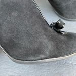 Vintage Icone Black Suede Heels 38.5/US 7.5 Italy Patent Bow 90s Photo 5