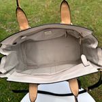 Coach Swagger Carryall Pebble Leather Satchel Tan/Nude Colorblock Photo 9