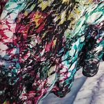 Poetry RUFFLE TUBE TOP STRAPLESS ASYMMETRIC BOLD WATERCOLOR ABSTRACT DRESS SMALL Photo 5