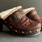 Unionbay Vintage Y2K Union Bay Faux Suede Clogs 8 Fleece Lined Photo 3