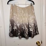 Linda Allard Ellen Tracy Earthy Botanical Silk Skirt Romantic Neutral Size 4 Brown Photo 6