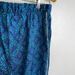 St John Size Medium Ankle Pants Blue Silk Blend Pull On Pockets Twill Stretch Photo 5