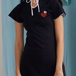 Lazy Oaf  Hello Kitty Keyhole Blue Tie Mini Dress Women’s Small Photo 0
