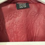 Guess Vintage Y2K  100% Leather Deep Red Burgundy Bomber Jacket Knit Trim Size XS Photo 9
