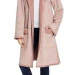 B New York Faux Suede Oversized Hooded Coat in Dusty Blush Size Medium NWT Photo 0