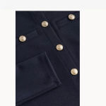 NWT Navy Textured Cropped Cardigan Gold Size XS Photo 6