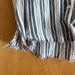 Bella Dahl M Stripe V Neck Button Down Gauze Shirt Blue White Stripe Cotton Photo 1