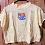 Vintage Cromer Maine Dolphin Cropped Graphic Tee Yellow Medium Y2K USA Photo 0