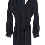 Grace Karin Long Sleeve Black Wrap Look Dress NWT Size 3X Plus Size Fitted Dress Photo 0