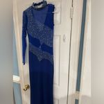 Elegant Blue Women's Dress Size M Photo 5