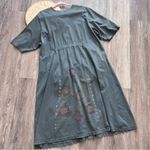 Blue fish vintage‎ button front shirt dress lagenlook art to wear hand painted Size undefined Photo 9