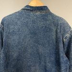 Vintage 80s Acid Wash Denim Shirt Sequins Embellished Women Floral Blue Funky Size L Photo 4