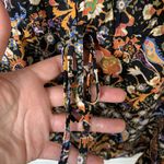 Belle Sky  Size XS Romper Black Floral Flutter Sleeve Deep V-Neck Button Women’s Photo 8