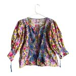 Floral embroidered boho top Medium Pink Photo 2