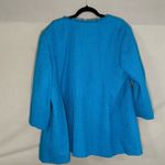 Talbots Woman Blue Fish Embroidered Embellished Open Jacket Plus size Petite 22W Photo 2