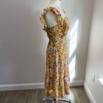 BCBGeneration BCBG Generation Yellow Ruffle Floral Print Midi Dress Size Small Photo 10
