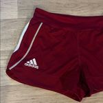Adidas  NWT xs Women's Burgundy white striped Athletic climacool Shorts Photo 1